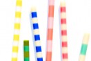 Striped taper candles