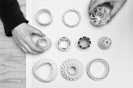 Stratigraphic porcelain – Antwerp design studio Unfold’s experiments with 3D printing technology. Courtesy Unfold. Photo Kristof Vrancken