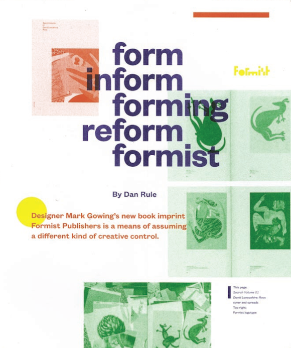 feature by Mark Gowing from Formist